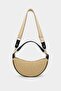 Women's Braided Straw Shoulder Bag Black - 3