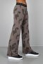 Mink Ethnic Patterned Stripe Detailed Wide Leg Trousers - 5