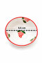 Ceramic Grape Patterned 4-Piece Breakfast Set – Red-Rimpeded Bowl, Serving Plate, and Mug - 3