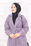 Herringbone Patterned Coat Lilac - 2