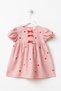 Baby Girl Dress Summer Dress with Bag, Bow Detail, Heart Embroidery, Red - 3