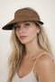 Straw Brown Visor Hat with Wide Brim Open Top - Golf Tennis Summer Beach Premium - 3