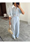 My Palazzo Fabric Trousers - Baby Blue - 3