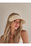 Summer Striped Wide Brim Cream Sun Visor – Tennis Sports Beach Hat Tepi Açık - 5