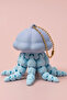 Keychain with Movable Jellyfish Figure - 3D Articulated Bag Ornament and Stress Toy (with Surprise Gift)
