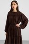 Chiffonkleid mit Raffdetails KAFFEE 9416-E - 3