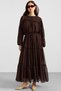 Chiffonkleid mit Raffdetails KAFFEE 9416-E - 5