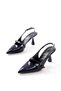 Women's Evening Dress Strappy Open Back Pointed Toe Patent Leather Heels Casual Casual Shoes - 2