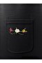 Steel Mesh 3-Button Colorful Floral Embroidered Slit Mother's Tunic Vest Black - 7