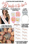Rose Gold Bride to Be Set Bachelorette Party Supplies Sash Tattoo Crown Glasses Balloon Decorations