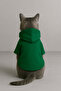 Hooded Sweatshirt Dog And Cat Outfit - Plain Dark Green - Size M