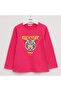 Girl's Aslan Printed Long Sleeve Slim S Single Jersey Tshirt - 31586 - Fuchsia - 3