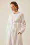 Baby Collar Ribbed Muslin Dress White - 6