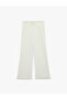 Beli Lace-Up Wrinkled Fabric Wide-Leg Trousers - 3