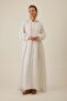 Baby Collar Ribbed Muslin Dress White - 2