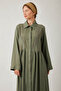 Lace Dress with Hidden Buttons Khaki - 6