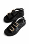 Sierra Black Genuine Leather Sandals