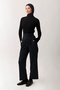 Belted Pleated Detail Trousers Navy Blue - 4