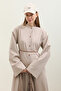 Stone Color Stand Collar Shirt Dress - 6