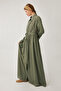 Lace Dress with Hidden Buttons Khaki - 5