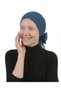 Lace Tulle Petrol Ready-To-Wear Turban Hijab Bonnet Suitable for Medical Use