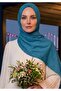 شال من الخيزران لا يحتاج إلى كيّ، لون أزرق بترولي