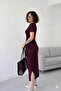 Women's Burgundy Side Tie Dress - 2