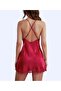 Red Lace Strap Women's Nightgown – Stylish and Elegant Design - 3