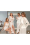6-Piece Satin Bridal Set with Delicate Guipure Detail - Elegance, Comfort, and Sophistication