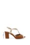 Women's Tan Thick Heeled Open Back Genuine Leather Shoes - 3