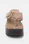 Melra Wedge Heel Accessory Gold Buckle Detailed Women's Slippers - Mink Suede - 5