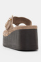 Melra Wedge Heel Accessory Gold Buckle Detailed Women's Slippers - Mink Suede - 6