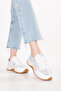 Genuine Leather Anatomical Sole Comfortable Casual Shoes Elnr.310 White Snake - 3
