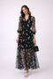 Imported Flocking Fabric Dress Wedding Engagement Evening Dress (Excluding Belt)