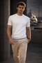 Dale Striped Cuff Crew Neck Slim Knitwear Knitted Regular Fit Men's T-Shirt - Ecru - 3