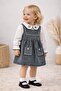 Baby Girl Embroidered Denim Dress + White Collared Badi Thin Long Sleeve 2-Piece Set (3-6-9-12-18 Months) B - 2