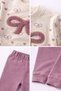 Baby Girl Heart Bow Embroidered 2-Piece Top and Bottom Set 2Yarn m Transitional Tracksuit Set 3-12 Months - 5