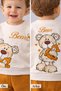 Baby Boy Teddy Bear Toy Bear Front-Back Printed 2-Piece Tracksuit Set – Transitional 2-Thread Bottom Top Set - 5