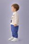 Baby Boy Teddy Bear Toy Bear Front-Back Printed 2-Piece Tracksuit Set – Transitional 2-Thread Bottom Top Set - 2