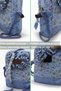 Women's Blue Floral Patterned Shoulder Bag - Bohemian Style Mini Hand and Phone Bag - 5