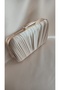 Women's Dark Beige Special Design Pleated Model Chain Evening Dress Bag, Wedding Invitation Engagement Clutch Portfolio Bag - 8