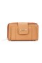 Women's Zippered Striped Portfolio Wallet with Flap and Zipper, Vegan Faux Leather - Medium Size - 3