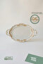Oval Ecru Gold Detailed Large Serving Tray 48X28 cm |   Stylish Presentation Tray - 4