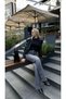 Women's High Waist Vintage Washed Loose Leg Wide Leg Jean Pants - 4