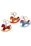 2 Pcs Leather Horse Keychains,Handmade leather Bag Pendant Keychain Rocker Horse !