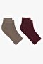 2 Pairs of Ribbed Toeless Women's Socks