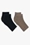 2 Pairs of Ribbed Toeless Women's Socks