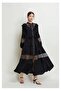 Lace Maxi Dress with Pearl Buttons and Ruffles
