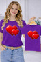 Mother Unisex Kids Combination Oversize T-Shirt Twin T-Shirt Converged Hearts Printed (Single Price)