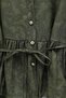 Jacquard Suit with Stoned Buttons and Tie-Waist Skirt - Khaki - 6
